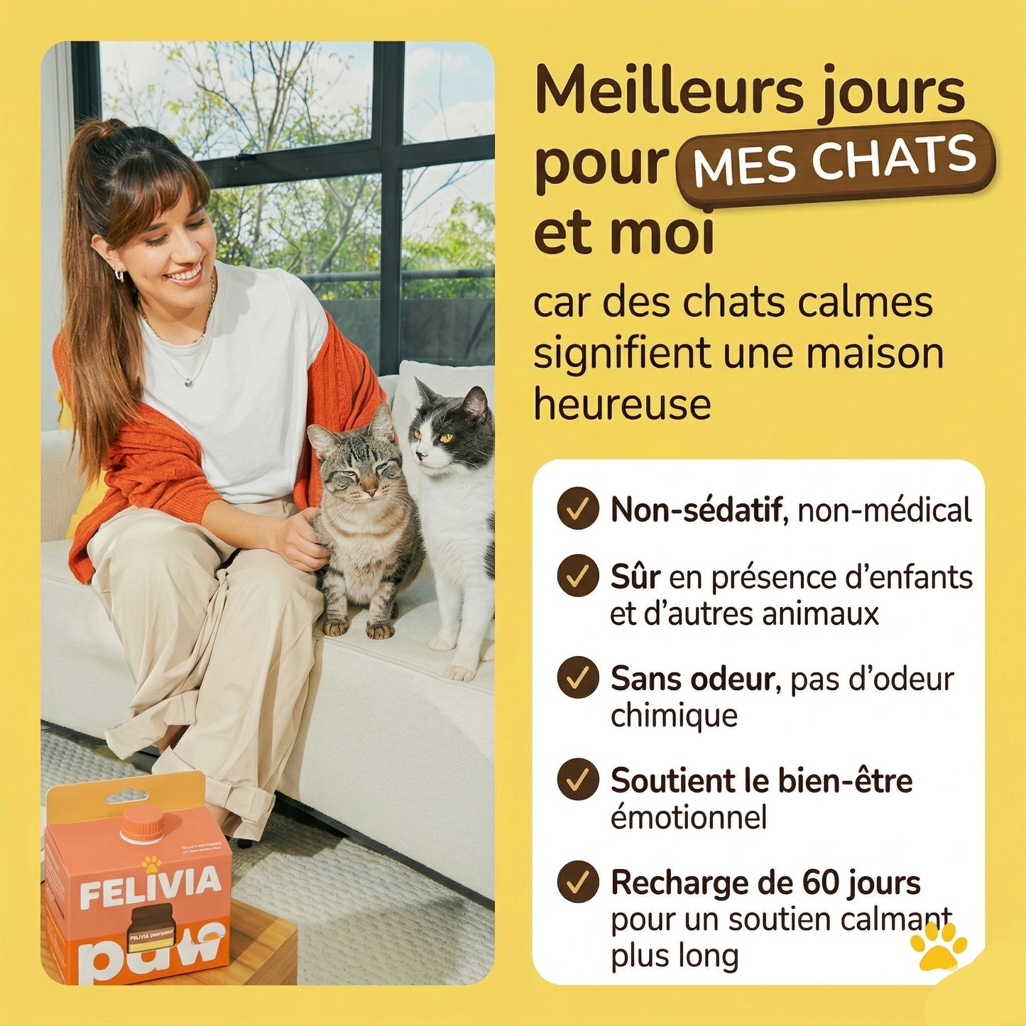 Felivia : Diffuseur de phéromone apaisant pour chat