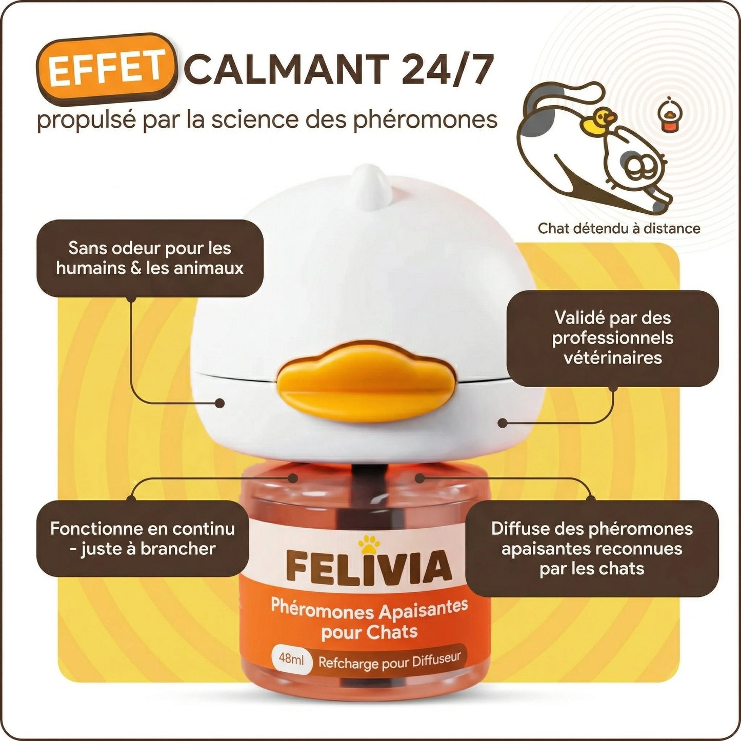 Felivia : Diffuseur de phéromone apaisant pour chat